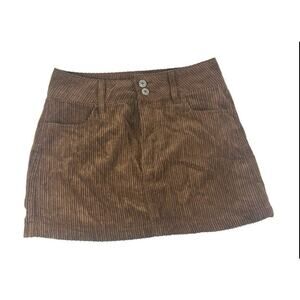 Forever 21 Brown Corduroy Mini Skirt Women's S Zip Back Pockets